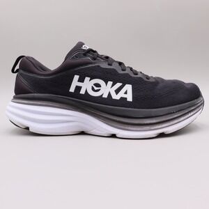 Hoka One One Bondi 8 Men's Size 11D US Black White Running Shoes Sneakers